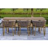 Outsy Melina Outdoor Wood, Aluminum and Rope Dining Chair In Milk and Coffee Legs - Lifestyle Set 2