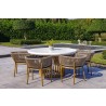 Outsy Melina Outdoor Wood, Aluminum and Rope Dining Chair In Milk and Coffee Legs - Lifestyle with Set