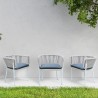 Outsy Melina Outdoor Wood, Aluminum and Rope Dining Chair In White Legs - Lifestyle 