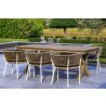 Outsy Melina Outdoor Wood, Aluminum and Rope Dining Chair In White Legs - Lifestyle 2