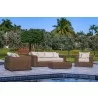 Outsy Milo Lux 4-Piece Outdoor and Backyard Extra Deep Seating Wicker Aluminum Frame Furniture Set with Wicker Coffee Table in Brown - Lifestyle 4 - Outsy Milo Lux 4-Piece Outdoor and Backyard Extra Deep Seating Wicker Aluminum Frame Furniture Set with Wicker Coffee Table in Brown - Lifestyle 4