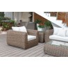 Outsy Milo 4-Piece Outdoor and Backyard Wicker Furniture Set with Aluminum Frame with Wicker Coffee Table in Brown - Lifestyle 6
