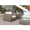 Outsy Milo 4-Piece Outdoor and Backyard Wicker Furniture Set with Aluminum Frame with Wicker Coffee Table in Brown - Lifestyle 6 - Outsy Milo 4-Piece Outdoor and Backyard Wicker Furniture Set with Aluminum Frame with Wicker Coffee Table in Brown - Lifestyle 6