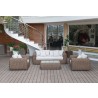 Outsy Milo 4-Piece Outdoor and Backyard Wicker Furniture Set with Aluminum Frame with Wicker Coffee Table in Brown - Lifestyle 5