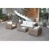 Outsy Milo 4-Piece Outdoor and Backyard Wicker Furniture Set with Aluminum Frame with Wicker Coffee Table in Brown - Lifestyle 2 - Outsy Milo 4-Piece Outdoor and Backyard Wicker Furniture Set with Aluminum Frame with Wicker Coffee Table in Brown - Lifestyle 2