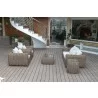 Outsy Milo 4-Piece Outdoor and Backyard Wicker Furniture Set with Aluminum Frame with Wicker Coffee Table in Brown - Lifestyle Angled - Outsy Milo 4-Piece Outdoor and Backyard Wicker Furniture Set with Aluminum Frame with Wicker Coffee Table in Brown - Lifestyle Angled