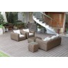 Outsy Milo 4-Piece Outdoor and Backyard Wicker Furniture Set with Aluminum Frame with Wicker Coffee Table in Brown - Lifestyle 4