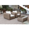Outsy Milo 4-Piece Outdoor and Backyard Wicker Furniture Set with Aluminum Frame with Wicker Coffee Table in Brown - Lifestyle 3