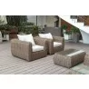 Outsy Milo 4-Piece Outdoor and Backyard Wicker Furniture Set with Aluminum Frame with Wicker Coffee Table in Brown - Lifestyle 3 - Outsy Milo 4-Piece Outdoor and Backyard Wicker Furniture Set with Aluminum Frame with Wicker Coffee Table in Brown - Lifestyle 3