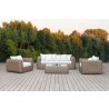 Outsy Milo 4-Piece Outdoor and Backyard Wicker Furniture Set with Aluminum Frame with Wicker Coffee Table in Brown - Lifesytle Front 