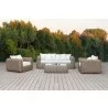 Outsy Milo 4-Piece Outdoor and Backyard Wicker Furniture Set with Aluminum Frame with Wicker Coffee Table in Brown - Lifesytle Front  - Outsy Milo 4-Piece Outdoor and Backyard Wicker Furniture Set with Aluminum Frame with Wicker Coffee Table in Brown - Lifesytle Front 