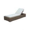 Outsy Milo 79 X 31.5 Inch Outdoor Wicker Aluminum Frame Sun Lounger in Brown - Angled with White BG