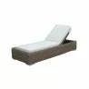 Outsy Milo 79 X 31.5 Inch Outdoor Wicker Aluminum Frame Sun Lounger in Brown - Angled with White BG - Outsy Milo 79 X 31.5 Inch Outdoor Wicker Aluminum Frame Sun Lounger in Brown - Angled with White BG
