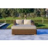 Outsy Milo 79 X 59 Inch Outdoor Wicker Aluminum Frame Extra Large Double Sun Lounger in Brown - Lifestyle Front