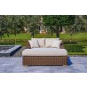Outsy Milo 79 X 59 Inch Outdoor Wicker Aluminum Frame Extra Large Double Sun Lounger in Brown - Lifestyle Front