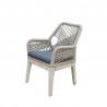 Outsy Santino Wood With Aluminum And Rope Dining Chair with Cushion - Angled White BG