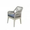 Outsy Santino Wood With Aluminum And Rope Dining Chair with Cushion - Angled White BG - Outsy Santino Wood With Aluminum And Rope Dining Chair with Cushion - Angled White BG