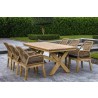 Outsy Santino Wood With Aluminum And Rope Dining Chair with Cushion - Lifestyle 2