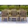 Outsy Santino Wood With Aluminum And Rope Dining Chair with Cushion - Lifestyle in Set - Outsy Santino Wood With Aluminum And Rope Dining Chair with Cushion - Lifestyle in Set