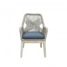 Outsy Santino Wood With Aluminum And Rope Dining Chair with Cushion - Front with White BG