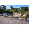 Outsy Solana 4-Piece Outdoor and Backyard Wood With Aluminum and Rope Furniture Set - Lifestyle 4