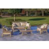 Outsy Solana 4-Piece Outdoor and Backyard Wood With Aluminum and Rope Furniture Set - Lifestyle 