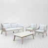 Outsy Solana 4-Piece Outdoor and Backyard Wood With Aluminum and Rope Furniture Set - Lifestyle White BG 2