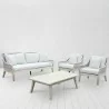 Outsy Solana 4-Piece Outdoor and Backyard Wood With Aluminum and Rope Furniture Set - Lifestyle White BG 2 - Outsy Solana 4-Piece Outdoor and Backyard Wood With Aluminum and Rope Furniture Set - Lifestyle White BG 2