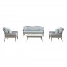 Outsy Solana 4-Piece Outdoor and Backyard Wood With Aluminum and Rope Furniture Set - White BG 2