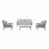 Outsy Solana 4-Piece Outdoor and Backyard Wood With Aluminum and Rope Furniture Set - White BG 2 - Outsy Solana 4-Piece Outdoor and Backyard Wood With Aluminum and Rope Furniture Set - White BG 2
