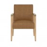 Sunpan Earl Dining Armchair in Natural - Pecan Leather - Front Angle