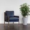 Sunpan Mauti Lounge Chair Dark Brown - Cortina Ink Leather - Lifestyle