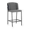 Sunpan Pearce Counterstool Dark Grey-Abbington Navy - Front Side Angle - Sunpan Pearce Counterstool Dark Grey-Abbington Navy - Front Side Angle