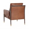 Sunpan Mauti Lounge Chair Brown - Shalimar Tobacco Leather - Back Side Angle