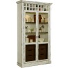 Pulaski Furniture Display Curio Cabinet with Wine Storage in Antique White