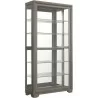 Pulaski Furniture Modern Wood Framed 5-Shelf Sliding Door Curio with LED Light Side - Pulaski Furniture Modern Wood Framed 5-Shelf Sliding Door Curio with LED Light Side