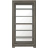 Pulaski Furniture Modern Wood Framed 5-Shelf Sliding Door Curio with LED Light Front