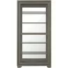 Pulaski Furniture Modern Wood Framed 5-Shelf Sliding Door Curio with LED Light Front - Pulaski Furniture Modern Wood Framed 5-Shelf Sliding Door Curio with LED Light Front
