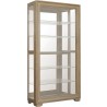 Pulaski Furniture Light Wood Modern 5-Shelf Sliding Door Curio with LED Light 1