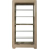 Pulaski Furniture Light Wood Modern 5-Shelf Sliding Door Curio with LED Light