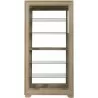 Pulaski Furniture Light Wood Modern 5-Shelf Sliding Door Curio with LED Light - Pulaski Furniture Light Wood Modern 5-Shelf Sliding Door Curio with LED Light
