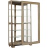 Pulaski Furniture Light Wood Modern 5-Shelf Sliding Door Curio with LED Light open