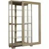 Pulaski Furniture Light Wood Modern 5-Shelf Sliding Door Curio with LED Light open - Pulaski Furniture Light Wood Modern 5-Shelf Sliding Door Curio with LED Light open
