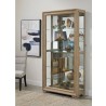 Pulaski Furniture Light Wood Modern 5-Shelf Sliding Door Curio with LED Light