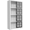 Pulaski Furniture Contemporary 4-Shelf Sliding Door Bookcase Open