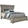 Pulaski Furniture Madison Ridge Queen Panel Bed with Blanket Chest Footboard in Heritage Taupe - Angled View - Pulaski Furniture Madison Ridge Queen Panel Bed with Blanket Chest Footboard in Heritage Taupe - Angled View