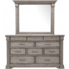 Pulaski Furniture Madison Ridge Framed Dresser Mirror in Heritage Taupe - Front with Dresser