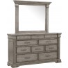 Pulaski Furniture Madison Ridge 10 Drawer Dresser and Framed Mirror in Heritage Taupe Side
