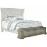 Pulaski Furniture Madison Ridge Queen Panel Bed with Blanket Chest Footboard in Heritage Taupe - Footboard Highlight - Pulaski Furniture Madison Ridge Queen Panel Bed with Blanket Chest Footboard in Heritage Taupe - Footboard Highlight