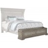 Pulaski Furniture Madison Ridge King Panel Bed in Heritage Taupe - Footboard Highlight